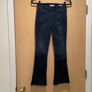 Frame dark denim cropped flare jeans